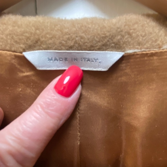 BARNEYS NEW YORK Made In Italy Womens Wool Camel Coat Size 44/10 - Picture 4 of 14
